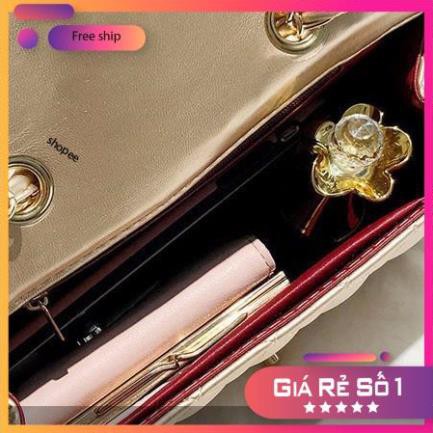 HGHG911 [Bb128] TÚI XÁCH ĐEO CHÉO NỮ DÁNG CLASSIC SIZE 21 KHÓA XOAY CAO CẤP TD 106