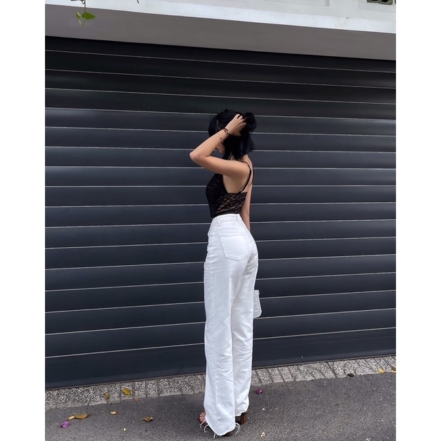 White Jeans - Quần Jeans trắng ống suông - THIẾT KẾ BỞI IAMCOCO.OFFICIAL
