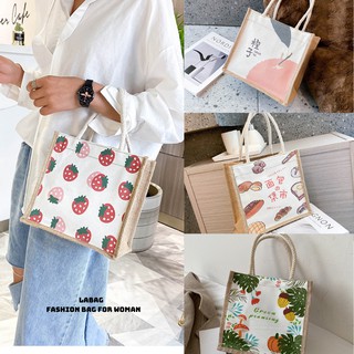 Túi cói mini labag tiện lợi họa tiết vintage