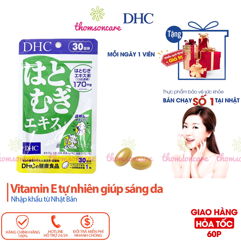 Viên uống trắng da DHC Adlay, sữa rửa mặt Hadalabo giúp trắng da đẹp da kết hợp cùng kem Acnes Pure White ngăn ngừa mụn
