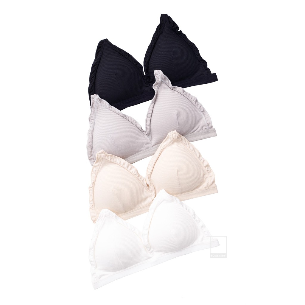 [Mã FARSBRBOM1 giảm 10% đơn 99K] Áo lót không gọng mút mỏng thun gân màu trơn nâng ngực tự nhiên BOM SISTER BR7015 | BigBuy360 - bigbuy360.vn
