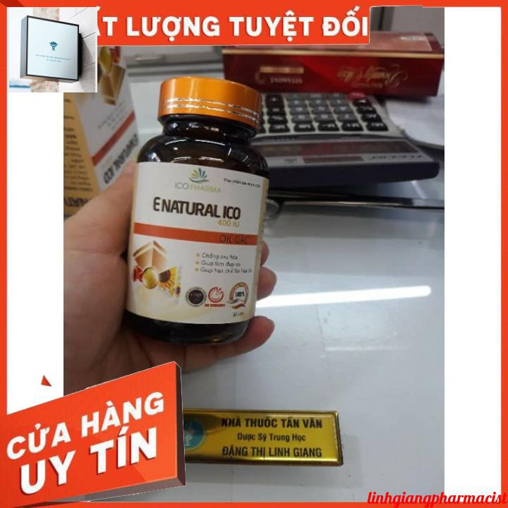 (CHÍNH HÃNG)chăm sóc da viên uống ENATURAL ICO 400IU dược phẩm TRADIPHAR hộp 30 viên (vitamin E )