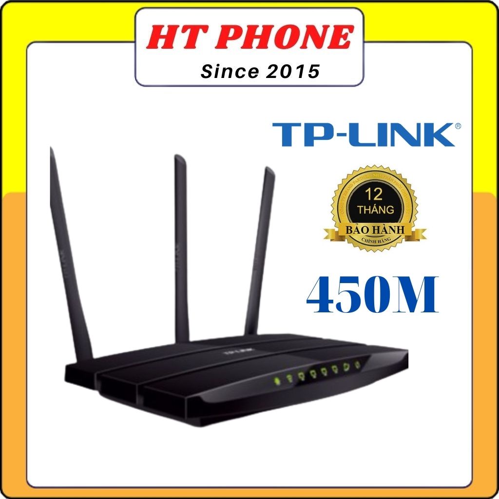 Router modem bộ phát cục phát wifi Tp link 3 Râu 450MBps Chính hãng