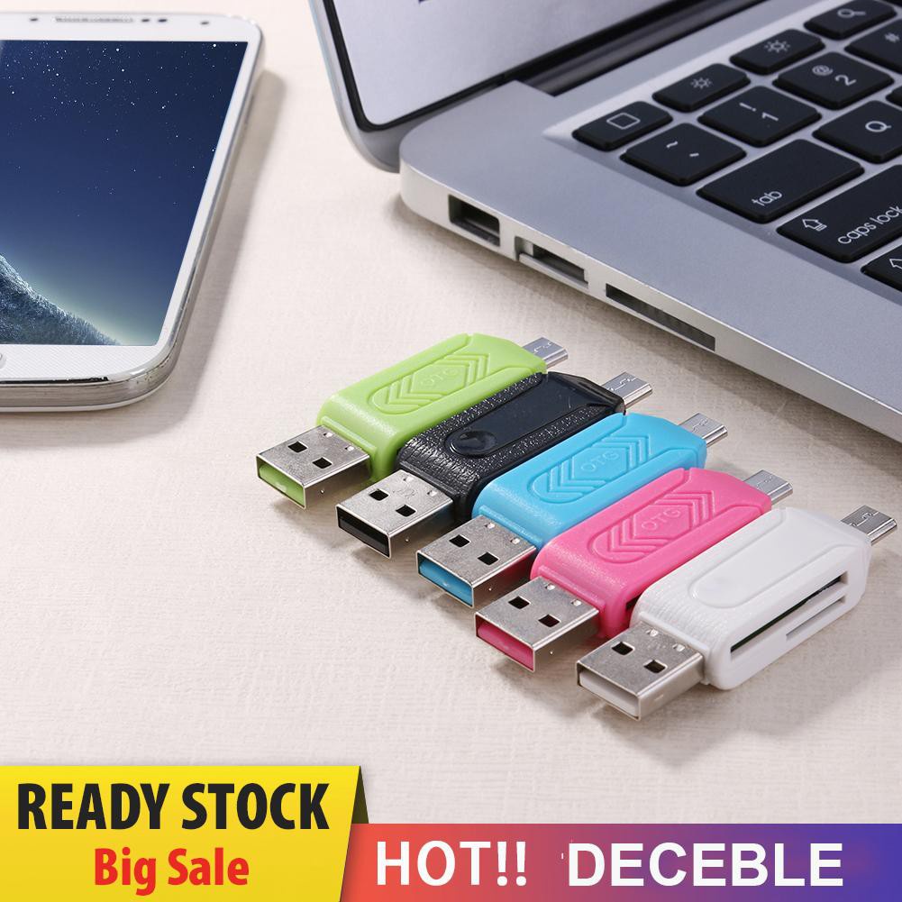 Đầu Đọc Thẻ Nhớ Usb 2.0 Micro Usb Otg Cho Điện Thoại / Máy Tính