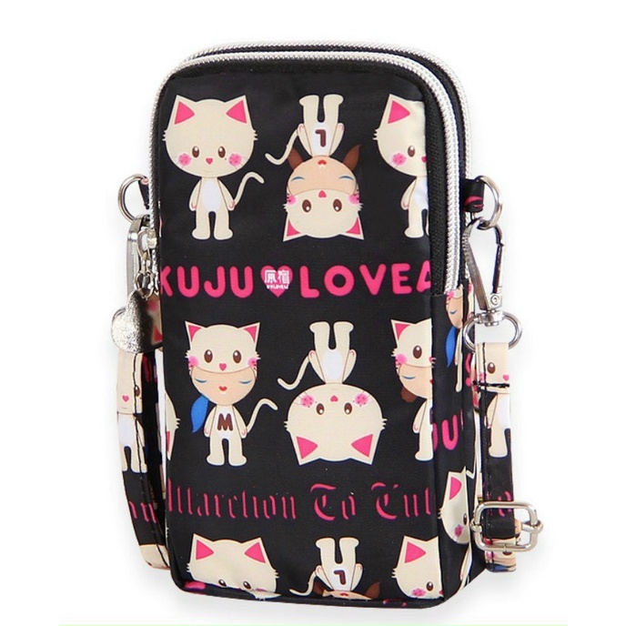 Túi ví đựng điện thoại,son,đồ cá nhân, có móc cài đeo chéo, 2 ngăn chất liệu chống thấm nước, màu sắc thời trang cá tính