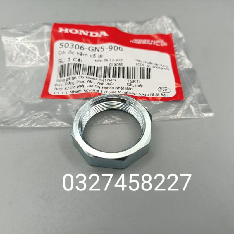 Đai ốc, tán hãm cổ lái xe DREAM, WAVE, FUTURE ... zin