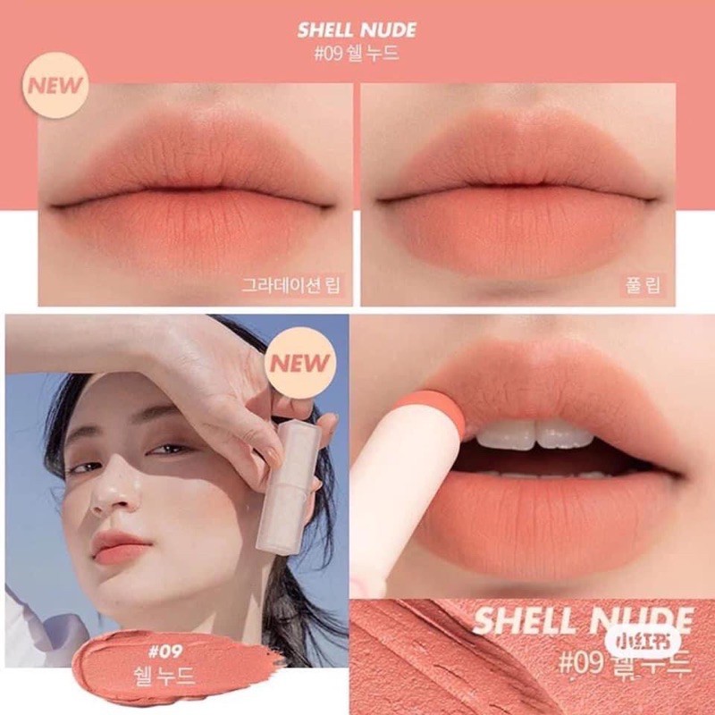 [New][Shell Beach Nude Collection] Son thỏi lì Romand New Zero Matte Lipstick 3g