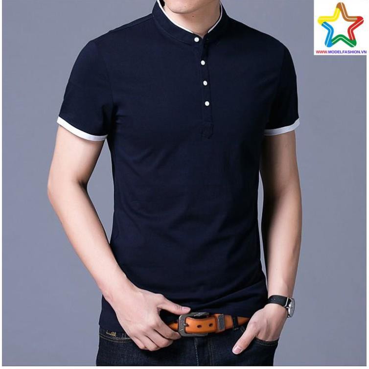 ✨ Áo thun nam cổ trụ thời trang phong cách Hàn Quốc HLS - ( Xanh đen,Đen, Đỏ)