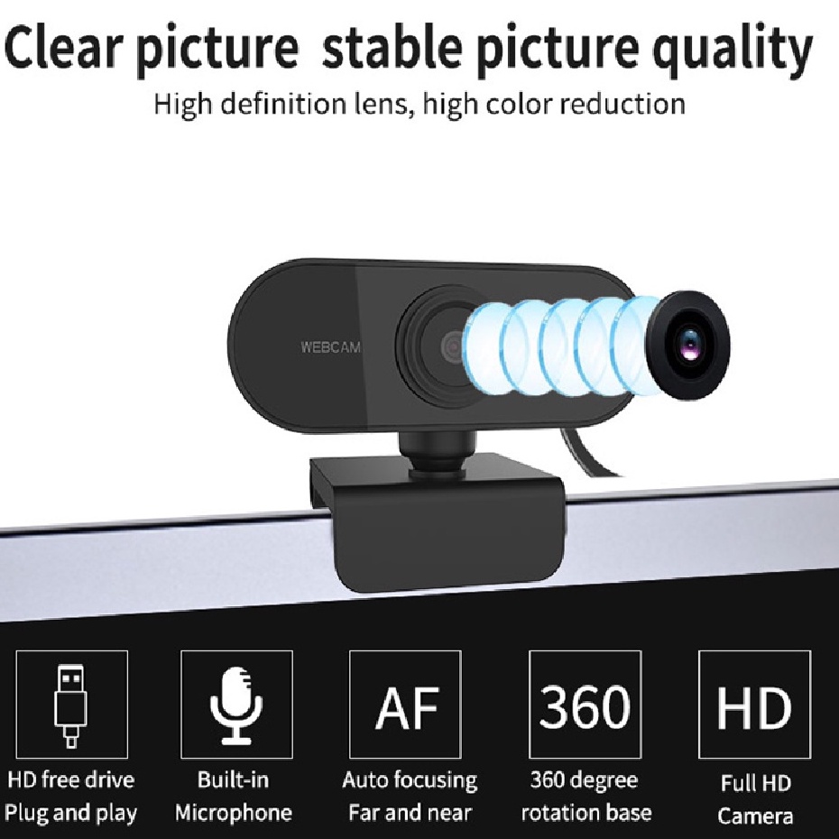 QUA SỬ DỤNG / THANH LÝ Webcam kẹp 720 Dành Cho Máy Tính kẹp đứng học online livestream chơi game RANGER VCAM365M