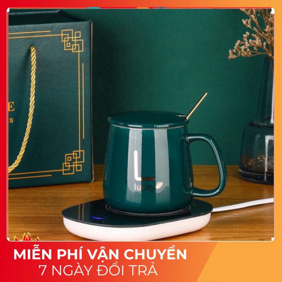 Cốc Hâm Nóng đồ uống kèm đế điện, cafe, hâm sữa + Tặng kèm thìa vàng 💖 - NTZ Mart
