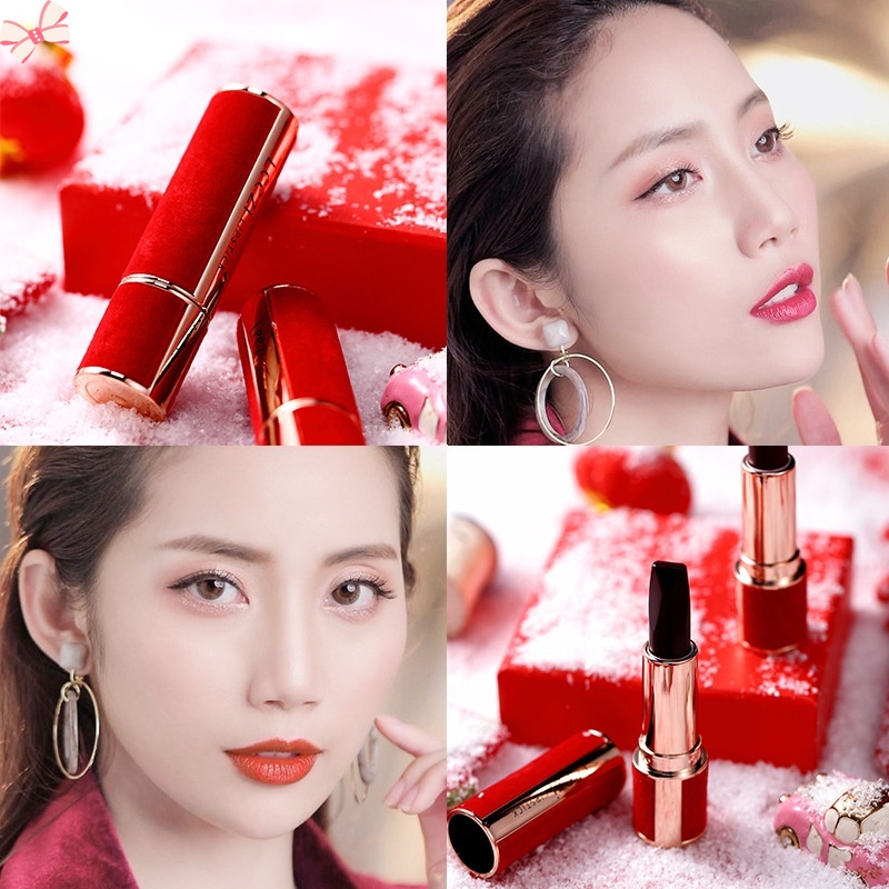 Son Môi Liz Red Velvet Ba Màu Lì Không Dính Cốc 3 Màu Sắc Tùy Chọn