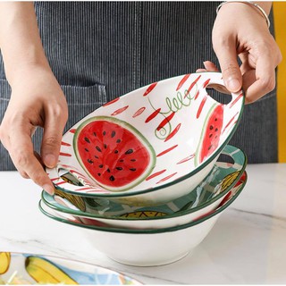 Dĩa, Khay, Tô hoạ tiết dưa hấu cao cấp