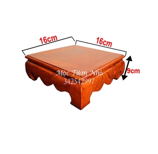 Đế chân quỳ gỗ hương vuông cao 9cm nhiều cỡ mặt 16cm