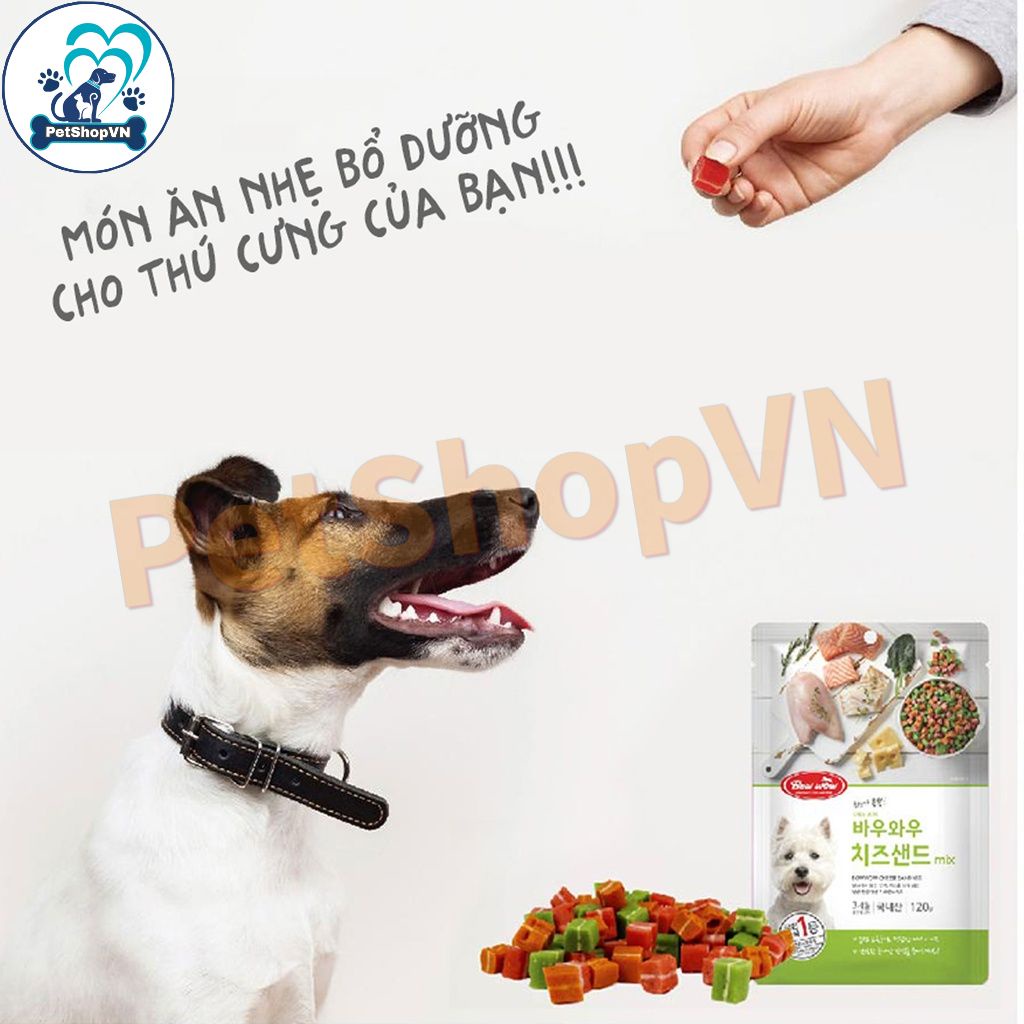 Snack Bánh Thưởng Sandwich Hỗn Hợp Cho Chó BOWWOW Túi 120G