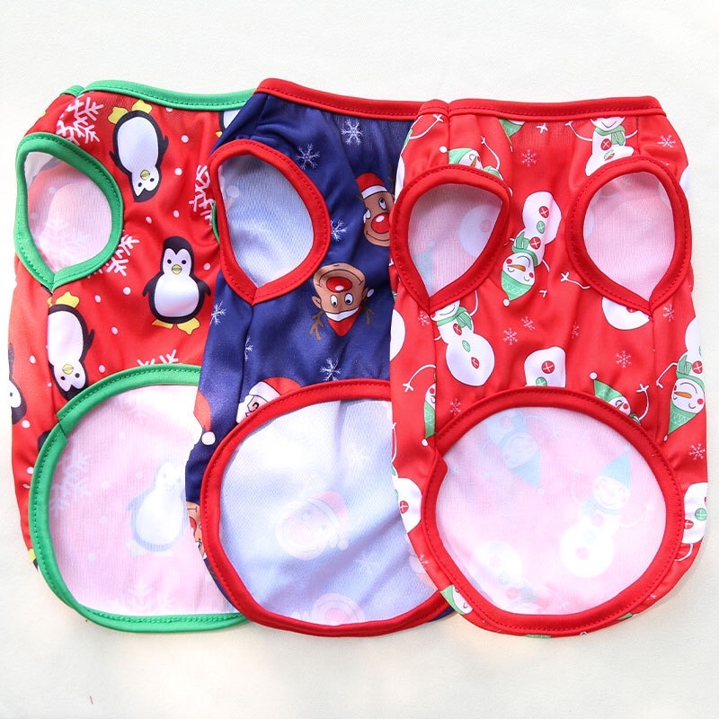 BST NOEL ÁO THUN MỎNG BA LỖ KHÔNG KHÍ NOEL CHO THÚ CƯNG