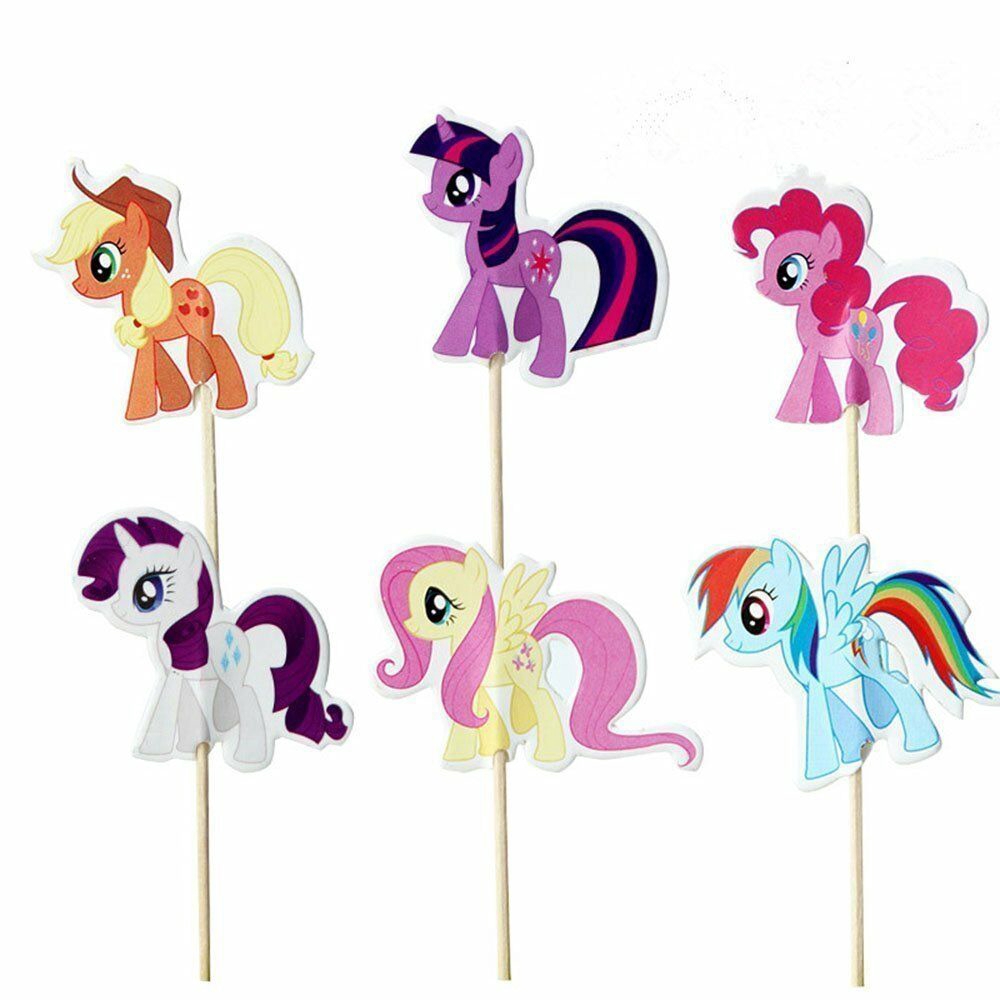 Set 24 Que Cắm Trang Trí Bánh Hình Chú Ngựa Pony Dễ Thương