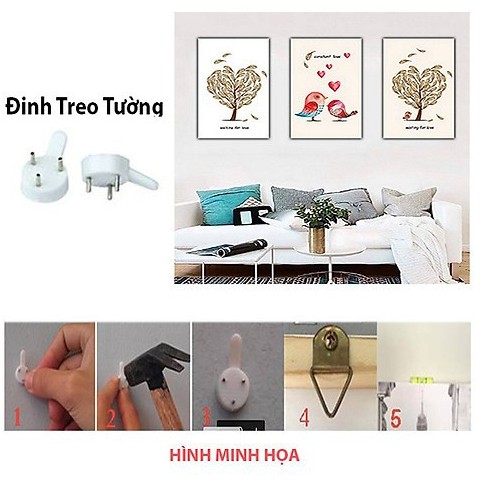Combo 50 Đinh Treo Tường 3-4 Chân Treo Tranh Ảnh Đồ Đa Năng