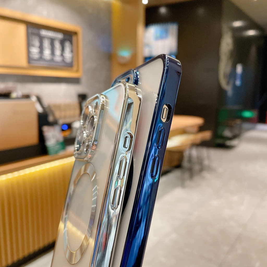 Ốp lưng iphone Điện Thoại Mạ Sang Trọng Có Từ Tính Bảo Vệ Ống Kính Máy Ảnh Cho iPhone 13 Pro max 12 Pro max 11 Pro max x xs max xr 7 plus 8 plus