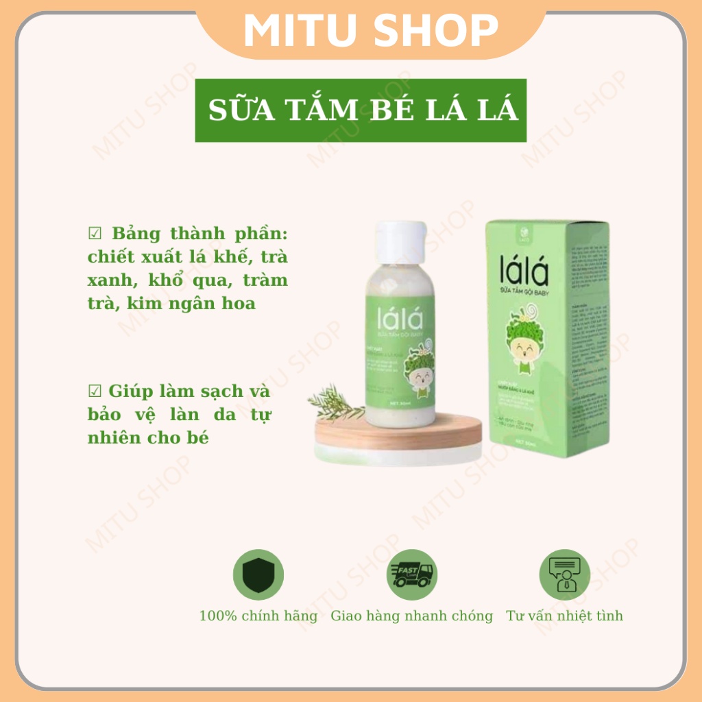 Sữa tắm gội Baby Lá Lá Laco - Chiết xuất mướp đắng và lá khế - An lành, dịu nhẹ bảo vệ làn da tự nhiên cho bé