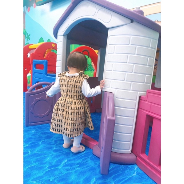 Váy nhung micky đeo nơ kèm áo cotton 4 chiều cho bé 1-5 tuổi