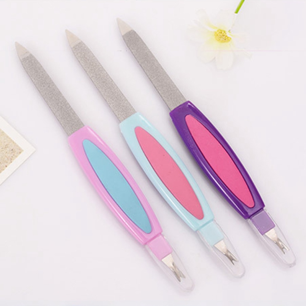 Dụng Cụ Dũa Móng Hai Đầu 2 Trong 1 Bằng Thép Không Gỉ Đa Chức Năng