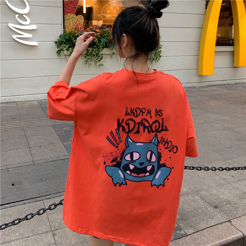 Áo Thun Nữ Ngắn Tay In Hình Phong Cách Hàn Quốc