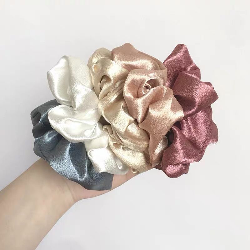 Dây Buộc Tóc Satin Cỡ Lớn Phong Cách retro Hàn Quốc
