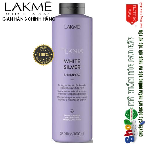 [Lakme-chính hãng] Dầu gội cho tóc rất sáng hoặc bạc Lakme Teknia Ultra Clair Shampoo 1000ml