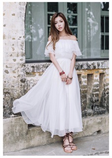 Đầm Maxi Voan trễ vai