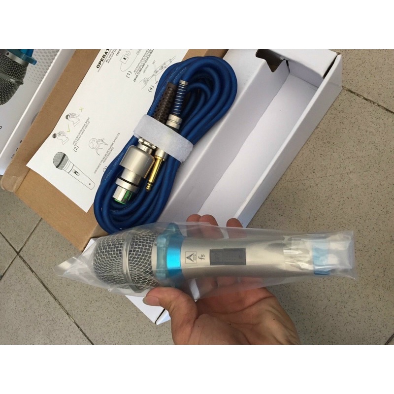 Micro Có Dây chính hãng AMEK F5 Hát Karaoke Chuyên Nghiệp, thân kim loại, Jack mạ vàng chống nhiễu