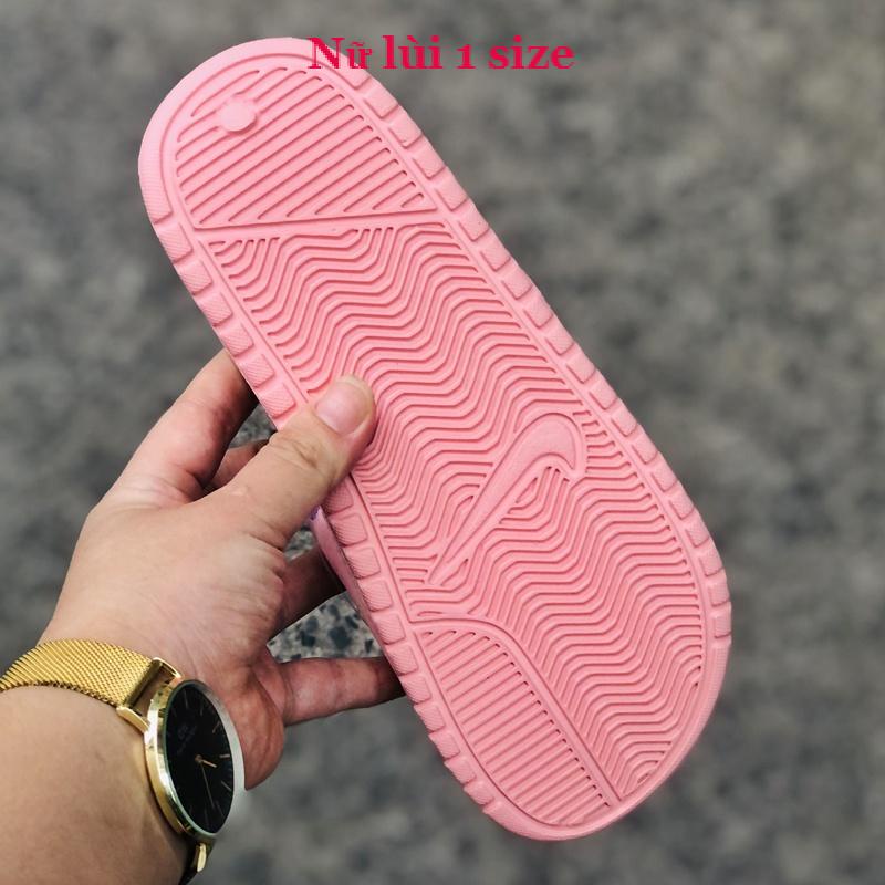 Dép unisex 𝐍𝐈𝐊𝐄 ❤️FREESHIP + Hộp❤️ dép quai ngang thể thao nam nữ mk in 𝐍𝐈𝐊𝐄-𝐁𝐚𝐧𝐚𝐬𝐬𝐢,hồng-logo-bạc