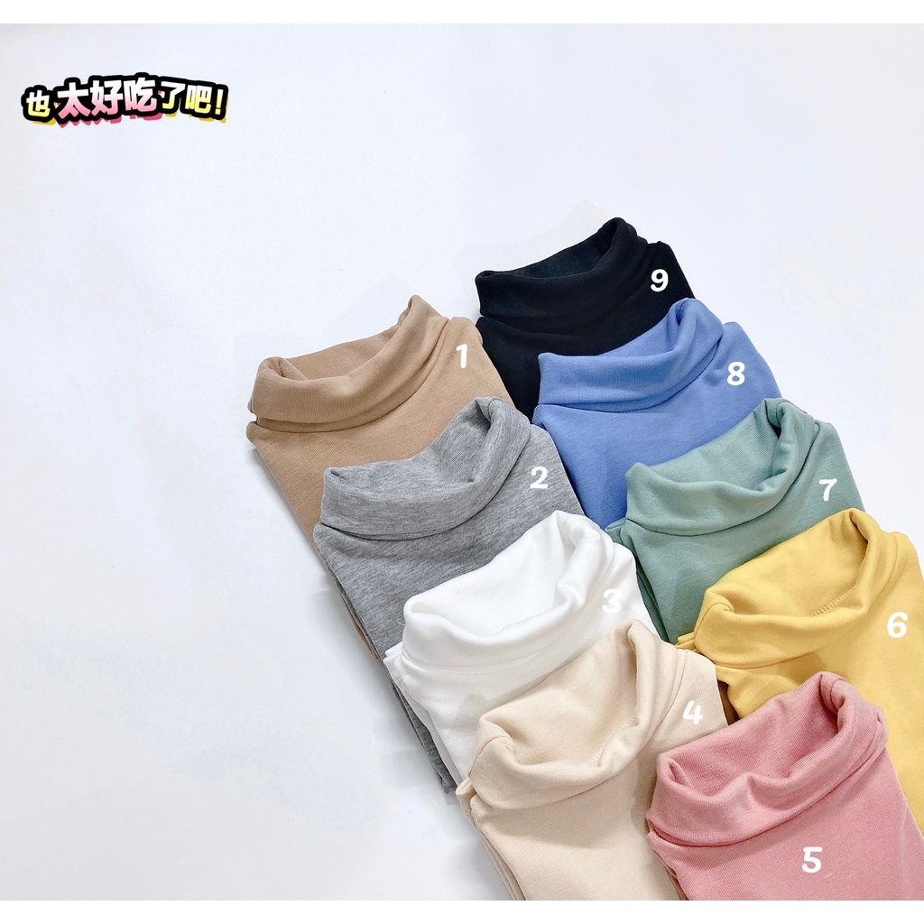 [SALE] Áo Len Bé Trai, Bé Gái Minky Mom Vải Thun Gân Cổ Cao 5P Basic, Áo Dài Tay Cho Bé Mặc Nhà Thu Đông MKMTDA2103