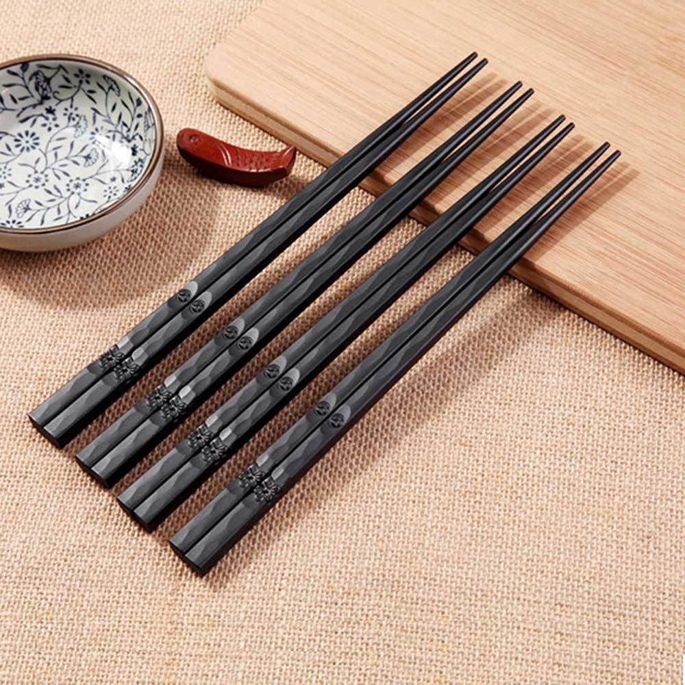 Đũa Hợp Kim Màu Đen Chống Trượt Phong Cách Nhật Bản