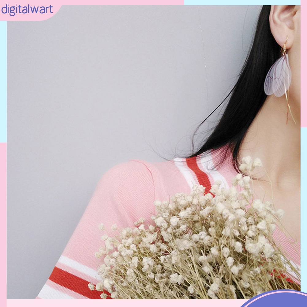 Cặp khuyên tai dáng dài phối cánh bướm xinh xắn cá tính dành cho nữ