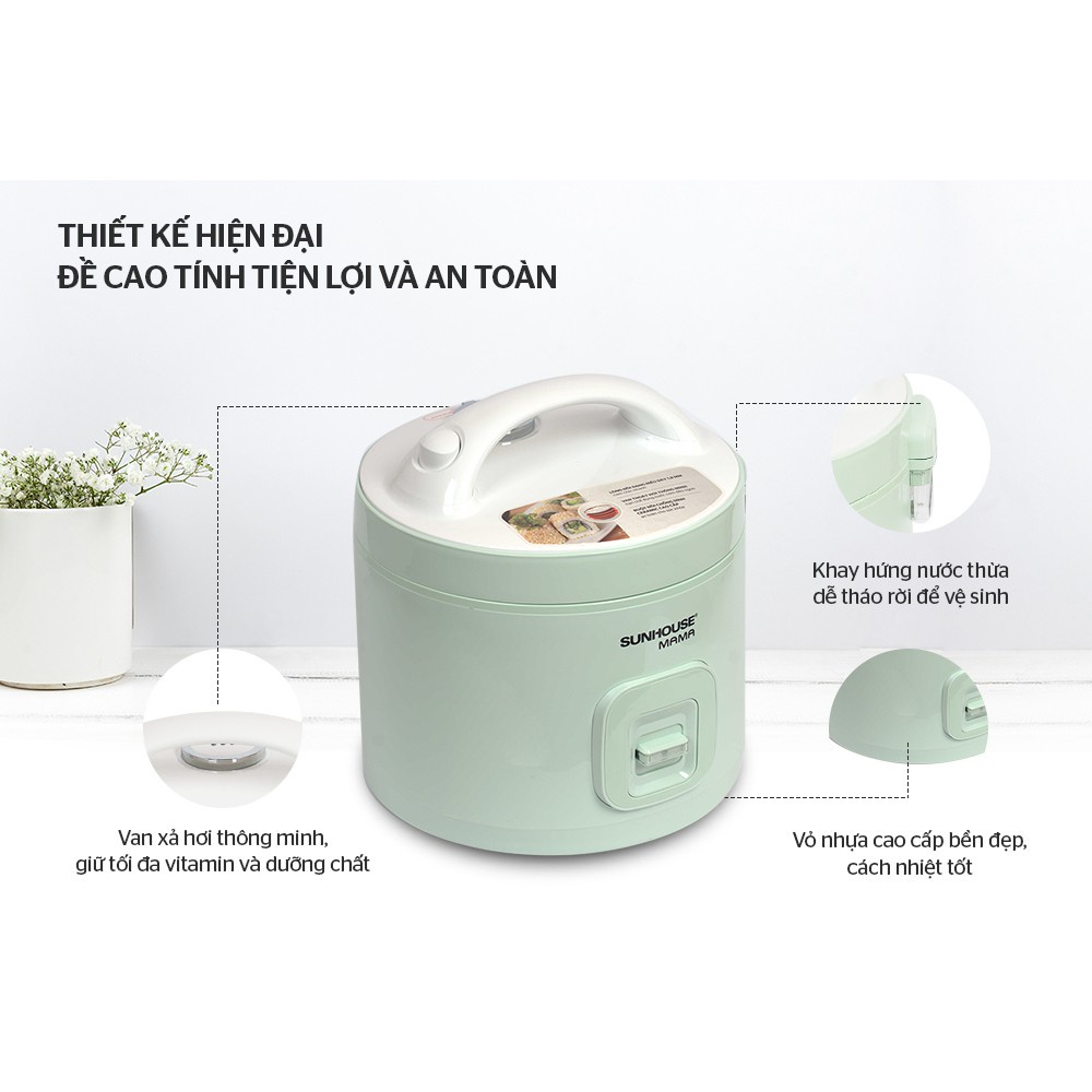 Nồi cơm điện 1.8L SUNHOUSE MAMA SHD8665B-Bảo hành 12 tháng