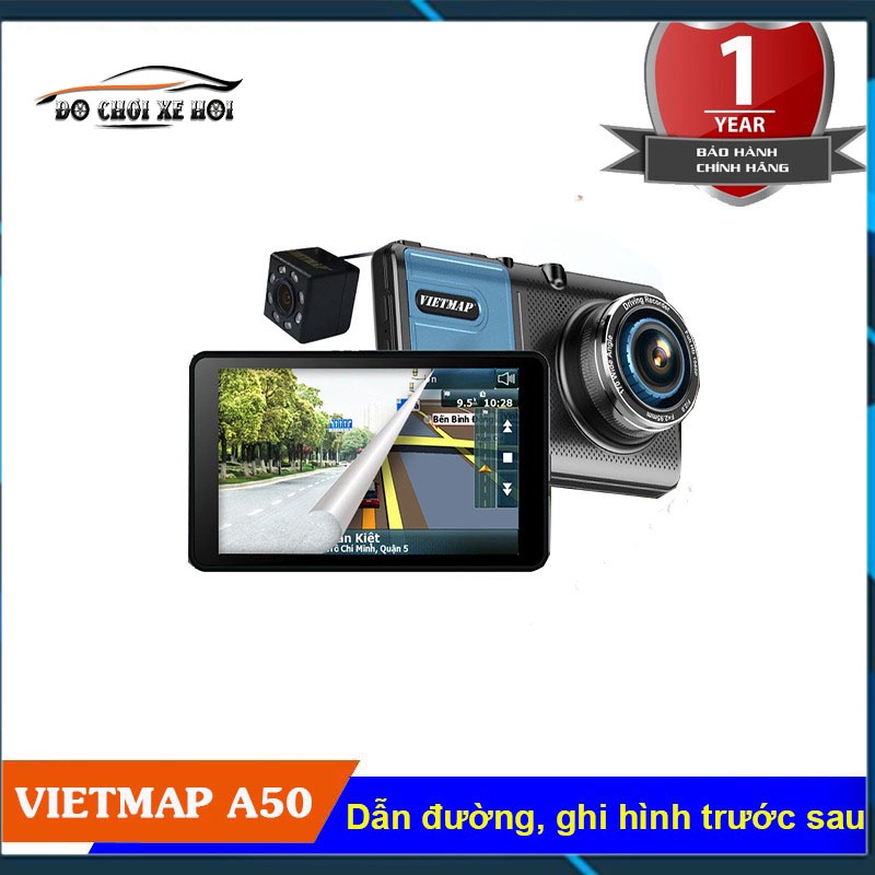 CAMERA HÀNH TRÌNH VIETMAP A50 VỪA DẪN ĐƯỜNG VỪA GHI HÌNH TRƯỚC SAU KÈM THẺ NHỚ - Chính hãng