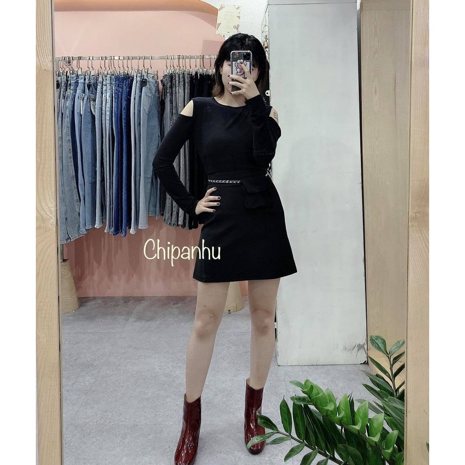 ÁO THUN NỮ DÀI TAY HỞ VAI TRƠN ADT77