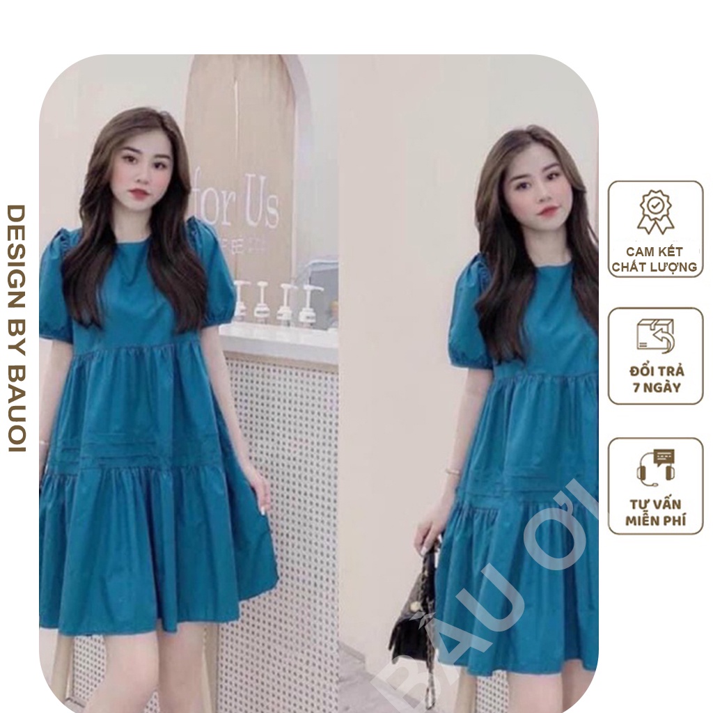 [BAUOII V20] ĐẦM BẦU CÔNG SỞ MÙA HÈ HÀNG THIẾT KẾ CHẤT MỀM MÁT MẶC THOẢI MÁI - VÁY BẦU BABY DOLL TAY BỒNG XẾP LY