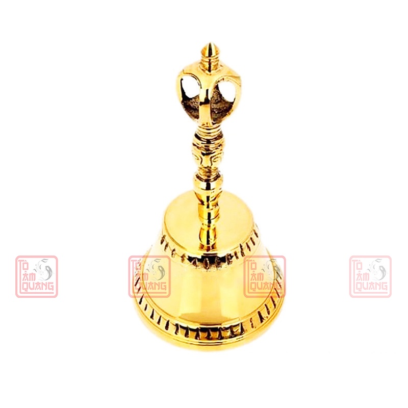 Chuông lắc tay lục lạc bằng đồng phong thủy - Chuông cầm tay có cán 18.5cm thờ cúng tâm linh - TÔ TÂM QUANG
