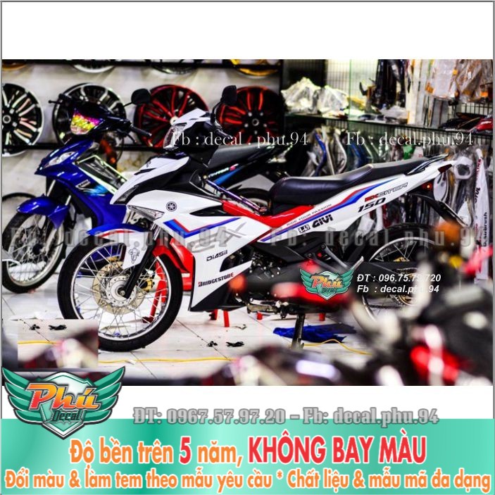 Tem rời Exciter 150 Trắng chỉ GIVI (H) -1