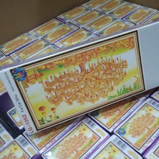 Tranh Gắn Đá phong thuỷ Cây Tiền phú quý LG-1352 size 100x50cm