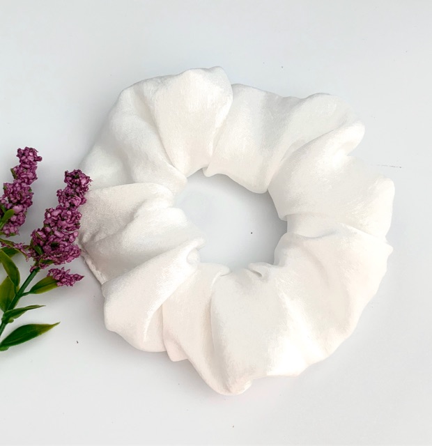 _Cột tóc vải Scrunchies lụa tơ cao cấp