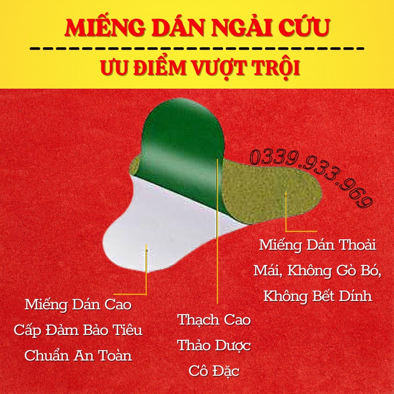 Miếng Dán Ngải Cứu Vai Gáy - Cao Dán Ngải Cứu - Giảm Đau Vai Gáy, Giảm Đau Xương Khớp