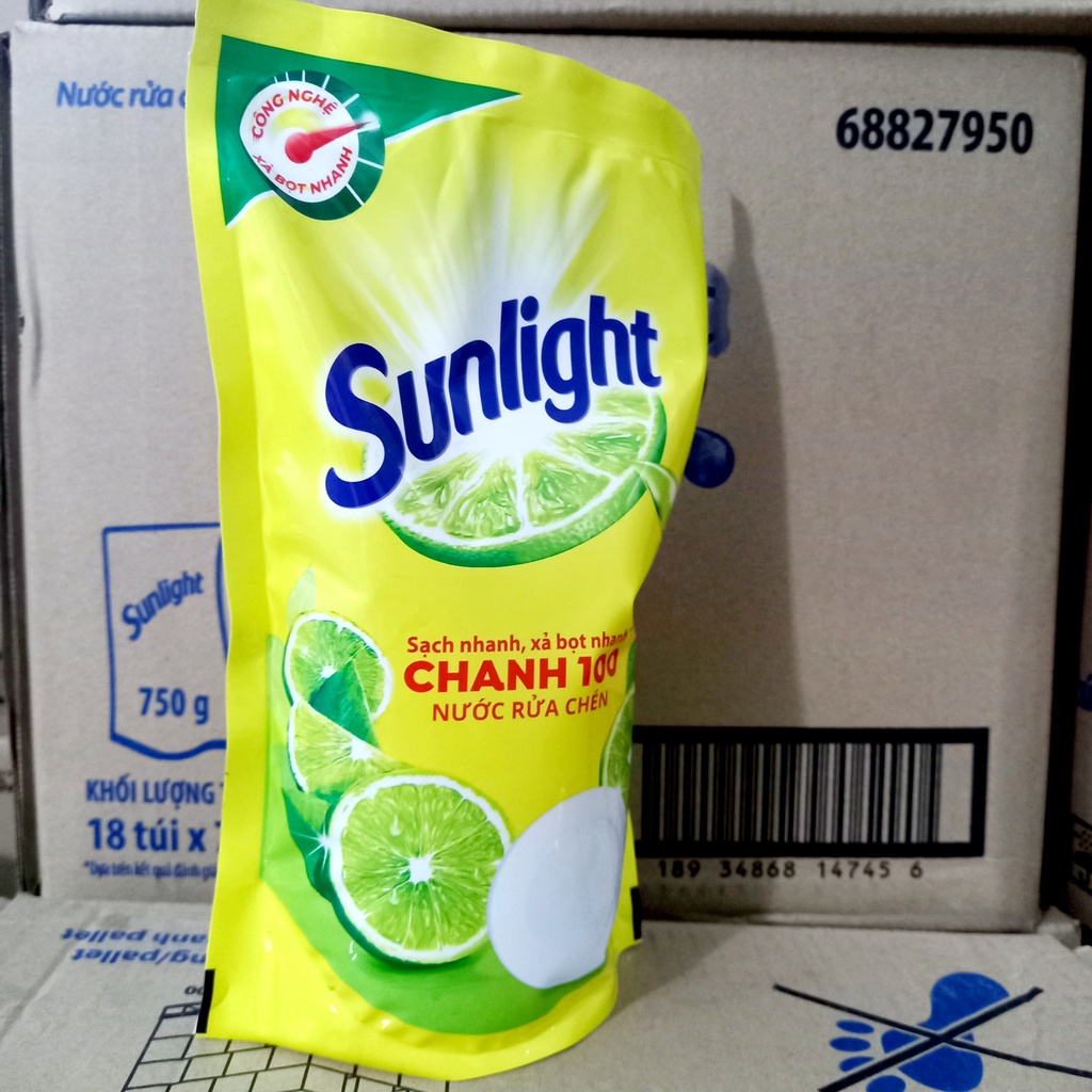 Nước rửa chén Sunlight túi 750g hương chanh tự nhiên