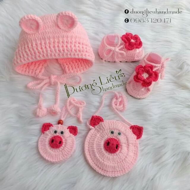 Set giày nón kèm túi tỏi cho bé
