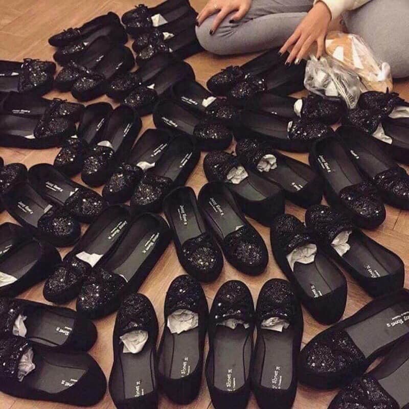 Giầy bệt/ búp bê kim sa đen Thái Lan