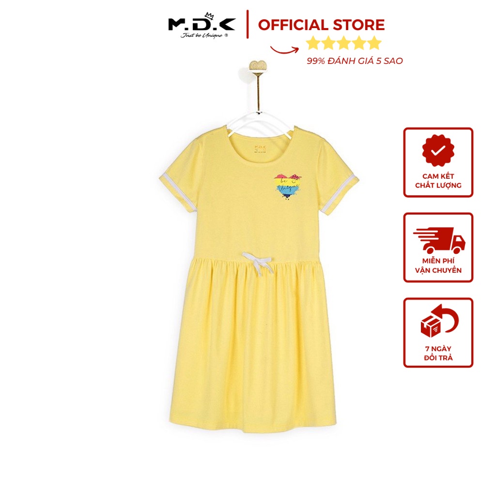 Đầm Thun Bé Gái M.D.K Printed Short Sleeves Dress M.D.K - mềm mại, thoáng mát