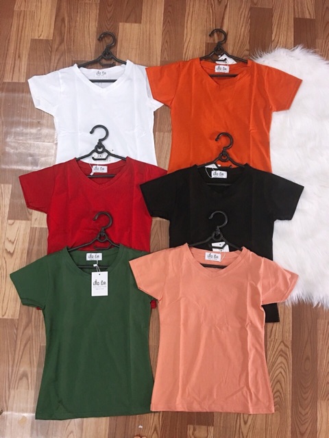 Áo Thun thái trơn cổ tim hàng đẹp form dưới 60ki | BigBuy360 - bigbuy360.vn