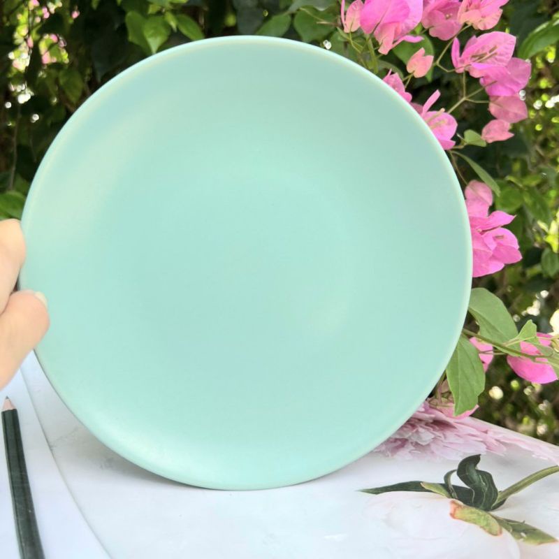 Dĩa sứ Ikea pastel tròn 8inch- Màu xanh ngọc- đĩa sứ pastel cao cấp- Đĩa sứ