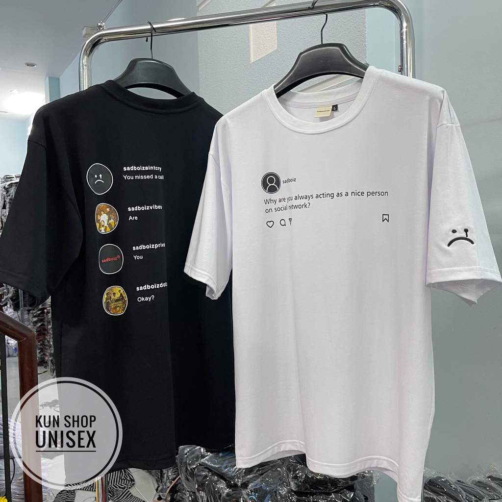 [RẺ VÔ ĐỊCH] Áo thun tay lỡ unisex sad boiz sadtagram tee logo siêu hot